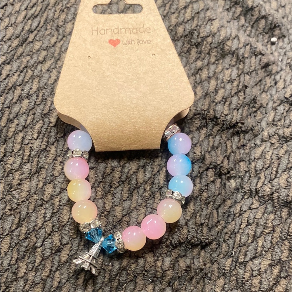 Handmade Kids Bracelet - Pink, Blue, Yellow